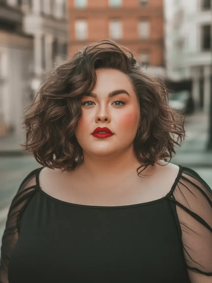 Plus Size Haircuts Winter 2025–2026 Voluminous Curly Lob