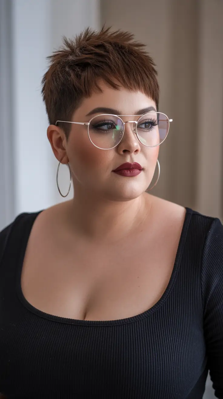 Plus Size Haircuts Winter 2025–2026 Edgy Short Choppy Pixie