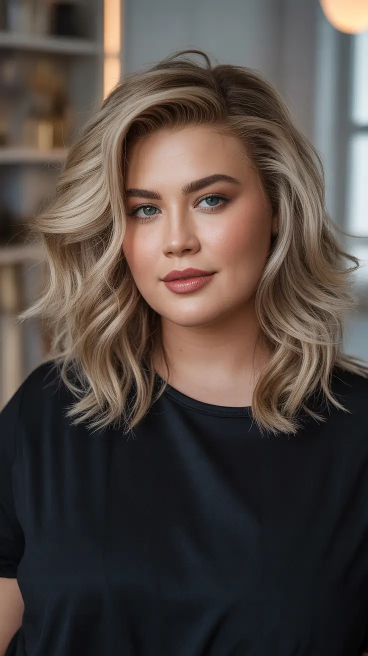 Plus Size Haircuts Winter 2025–2026 Textured Lob with Side Volume