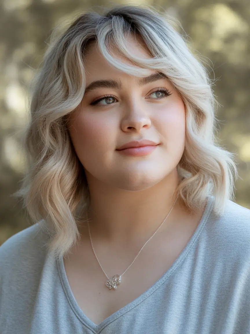 Plus Size Haircuts Winter 2025–2026 Soft Wavy Lob with Curtain Bangs
