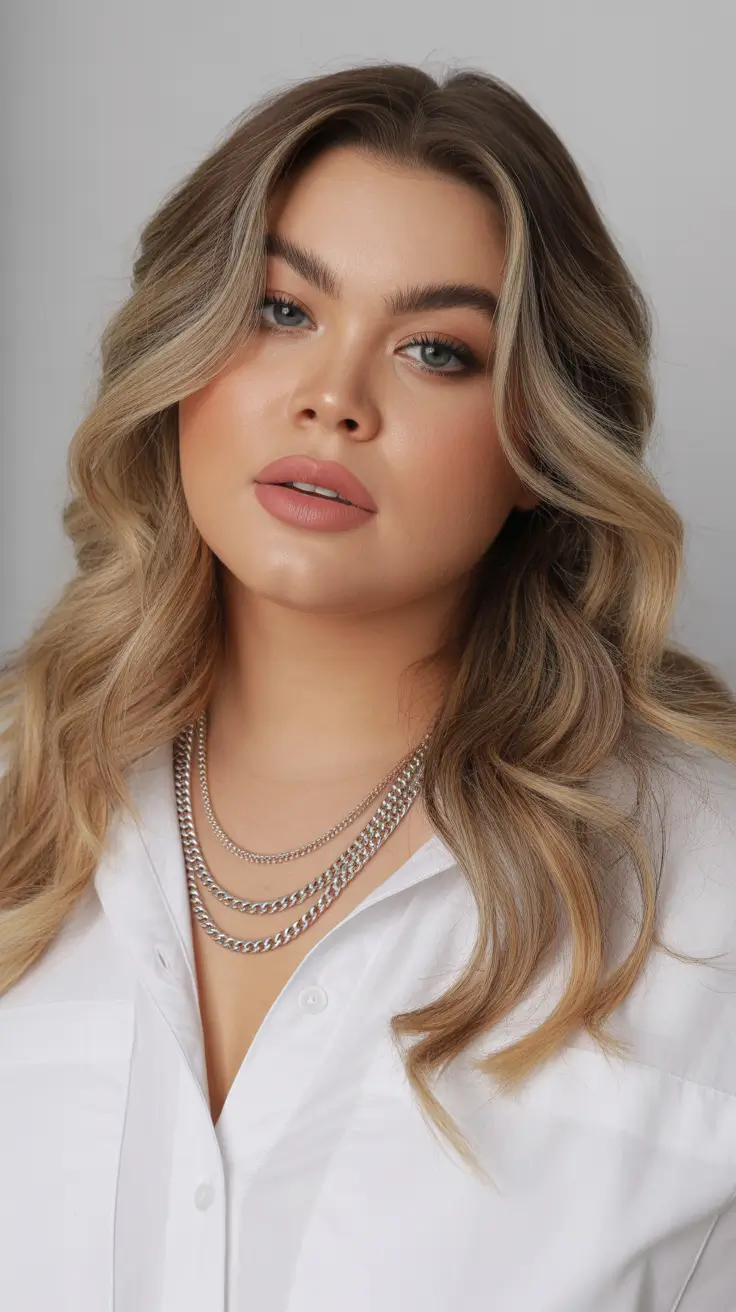 Plus Size Haircuts Winter 2025–2026 Soft Waves with Subtle Highlights