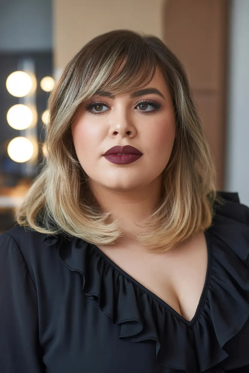 Plus Size Haircuts Winter 2025–2026 Chic Medium Cut with Soft Bangs