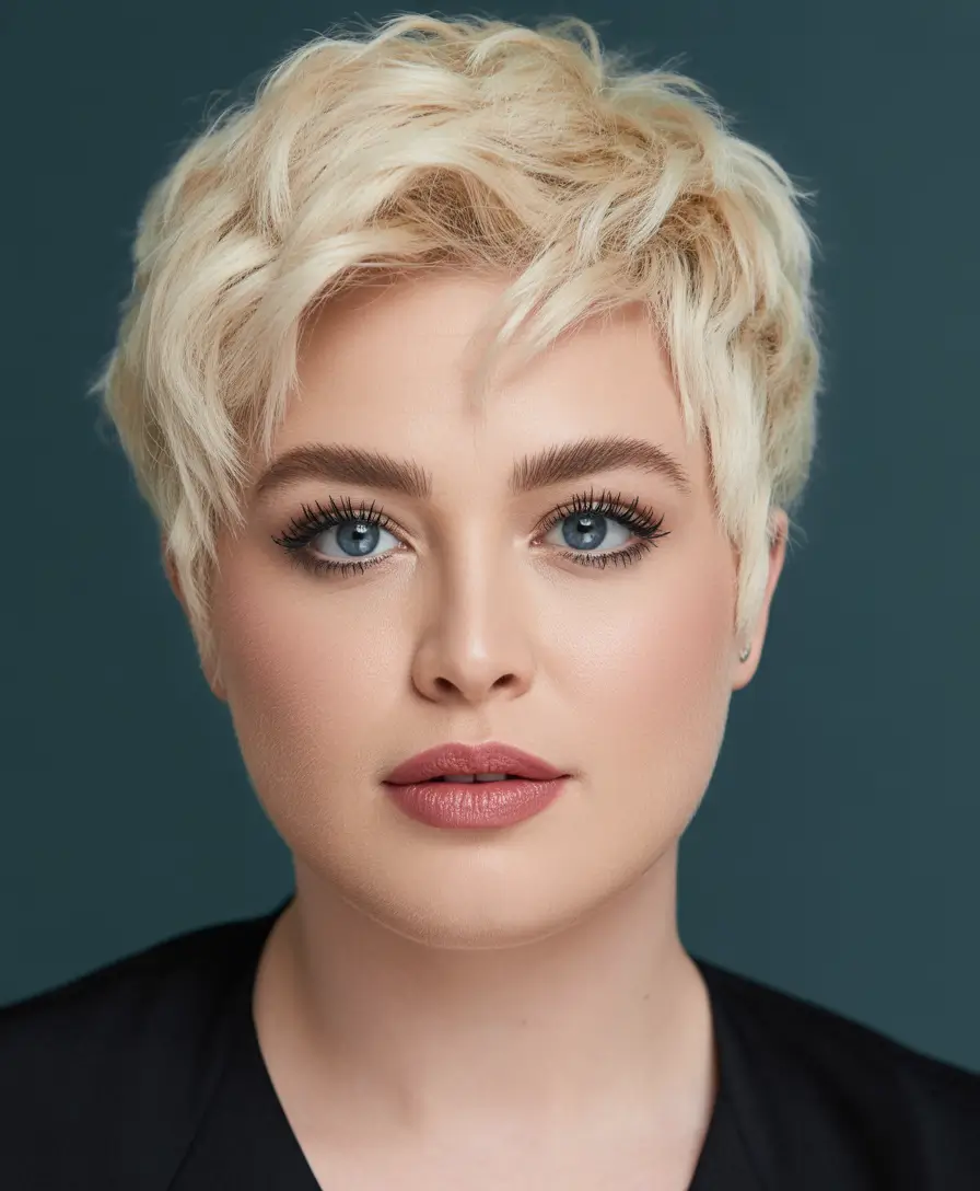 Plus Size Haircuts Winter 2025–2026 Edgy Short Pixie Blonde