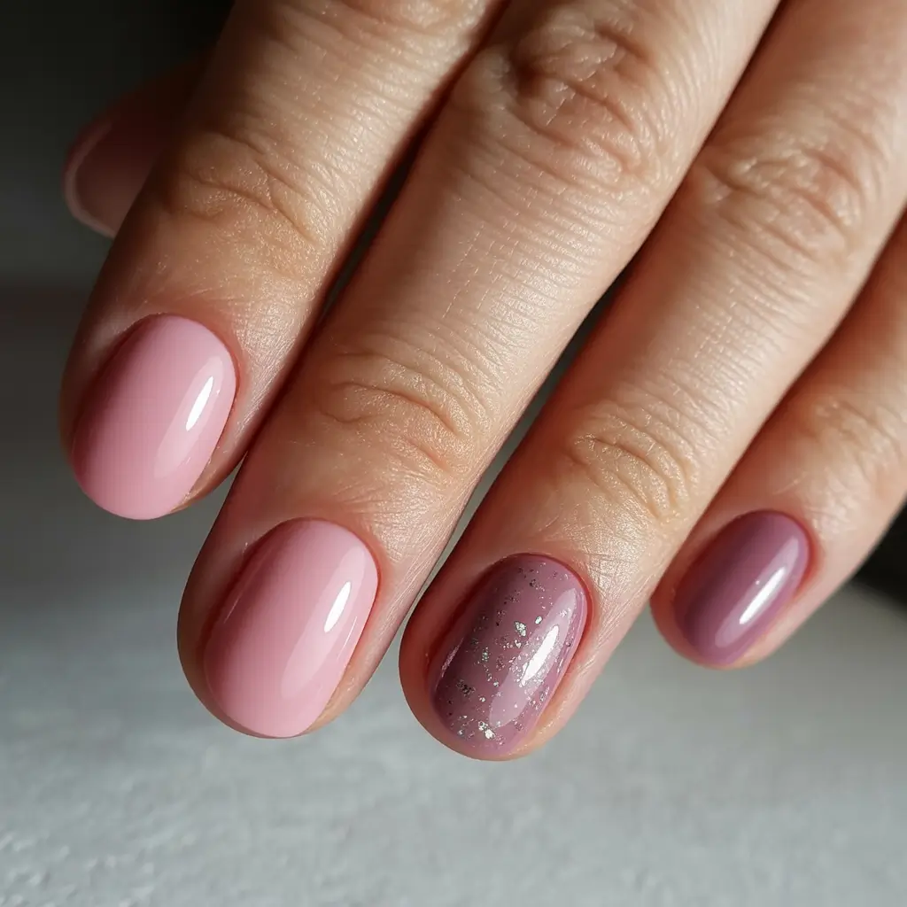simple winter nails ideas 2025 2026 Rosy Mauve Dream