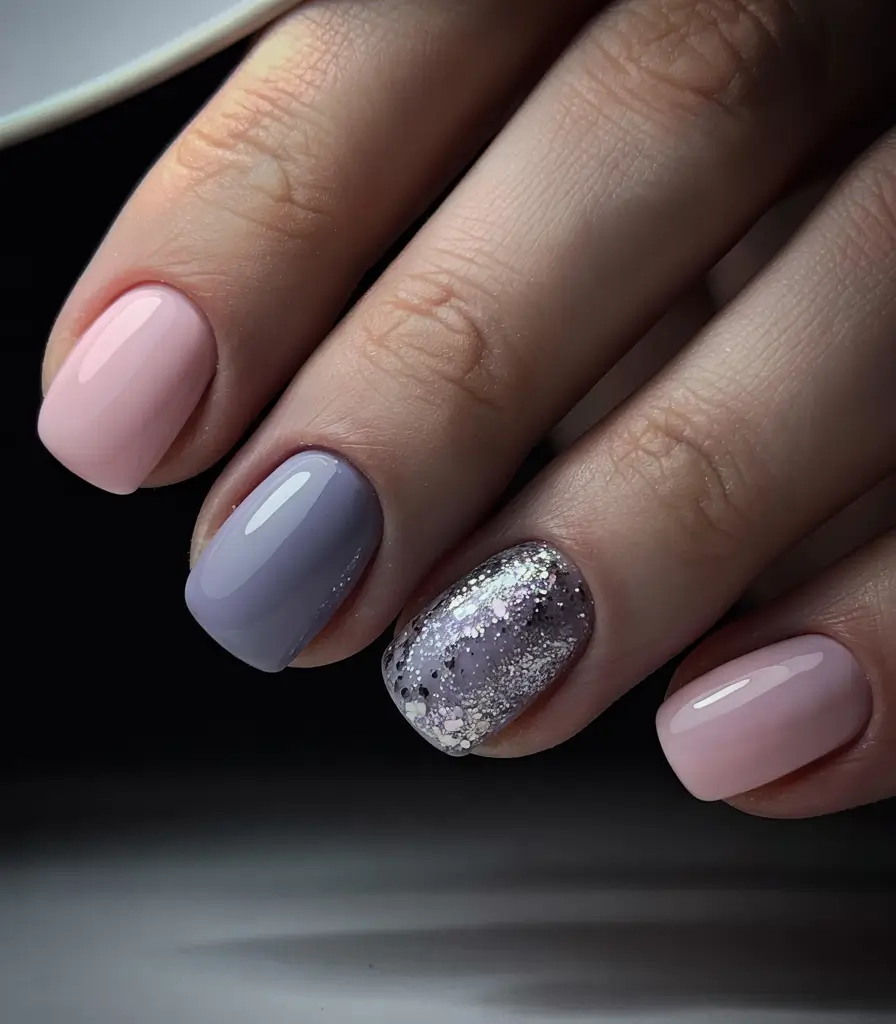 Stylish Short Nails Winter 2025–2026 Soft Mauve Frost