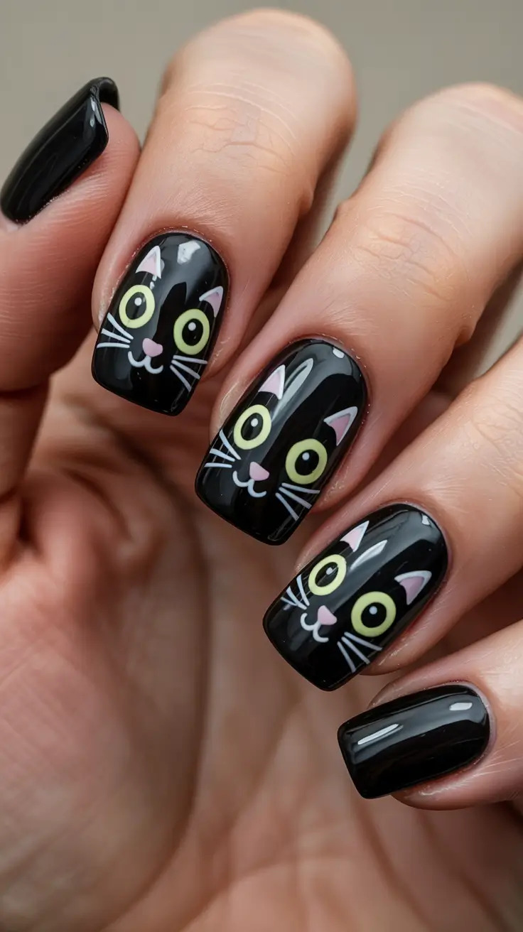 Stylish Short Nails Winter 2025–2026 Playful Cat Eyes