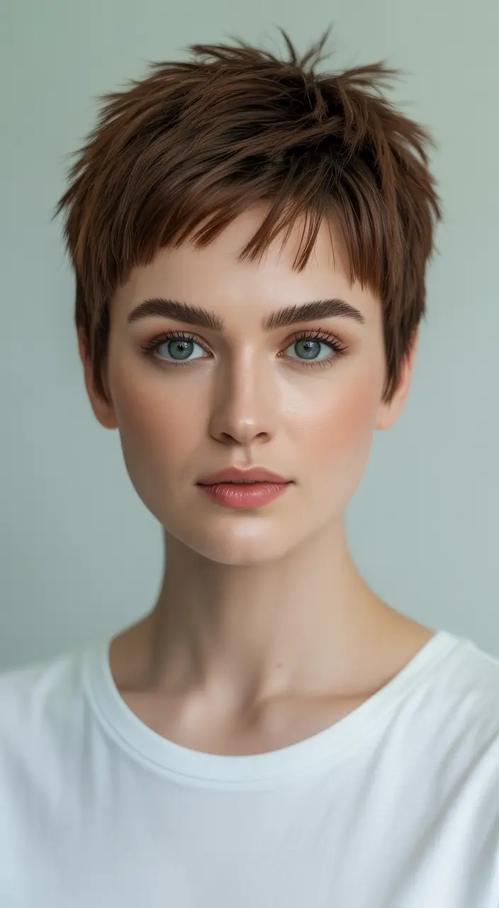 Stylish Short Winter Haircut Ideas 2025–2026 Feathered Pixie with Texture