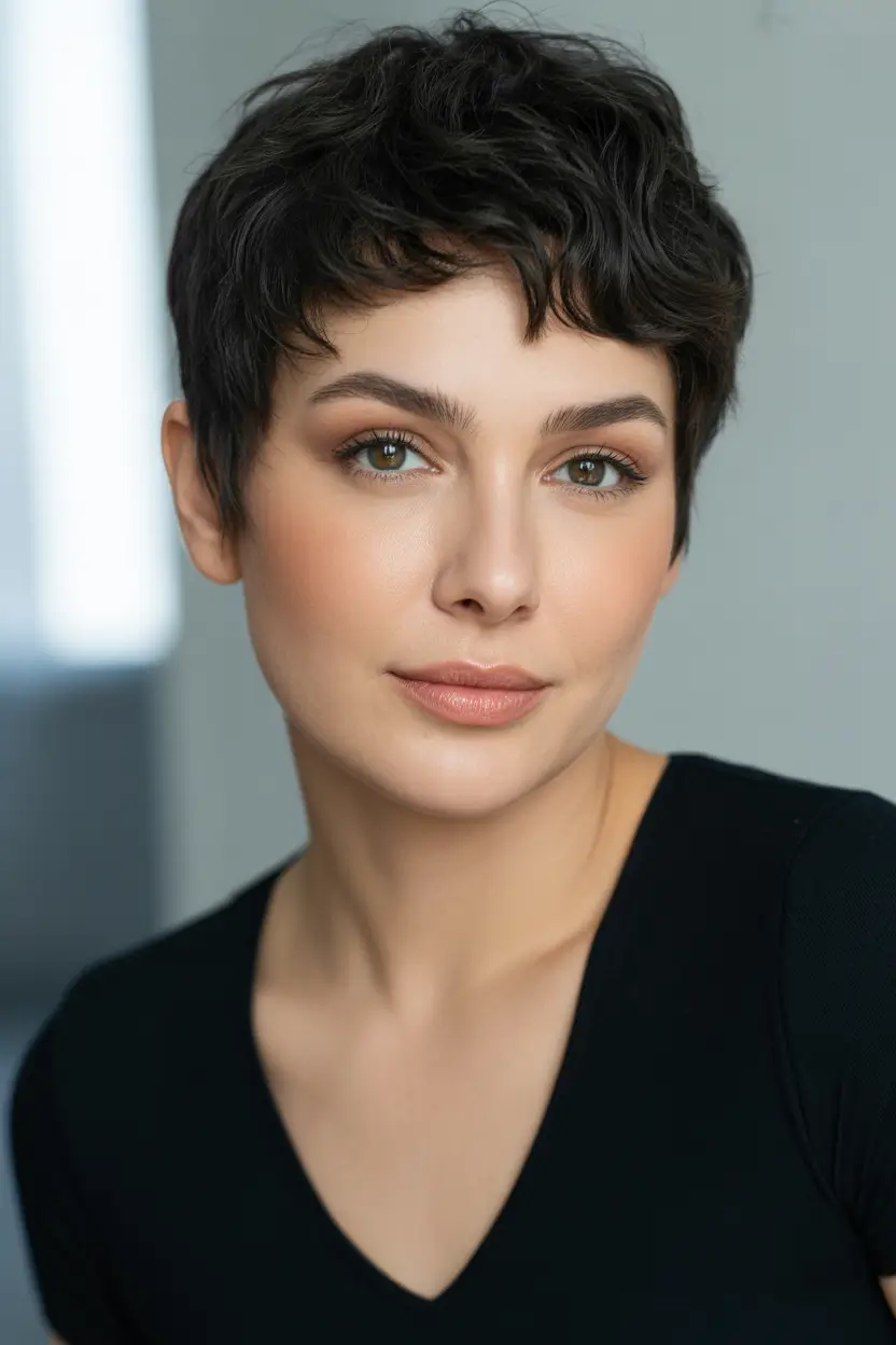 Stylish Short Winter Haircut Ideas 2025–2026 Soft Pixie with Tousled Volume