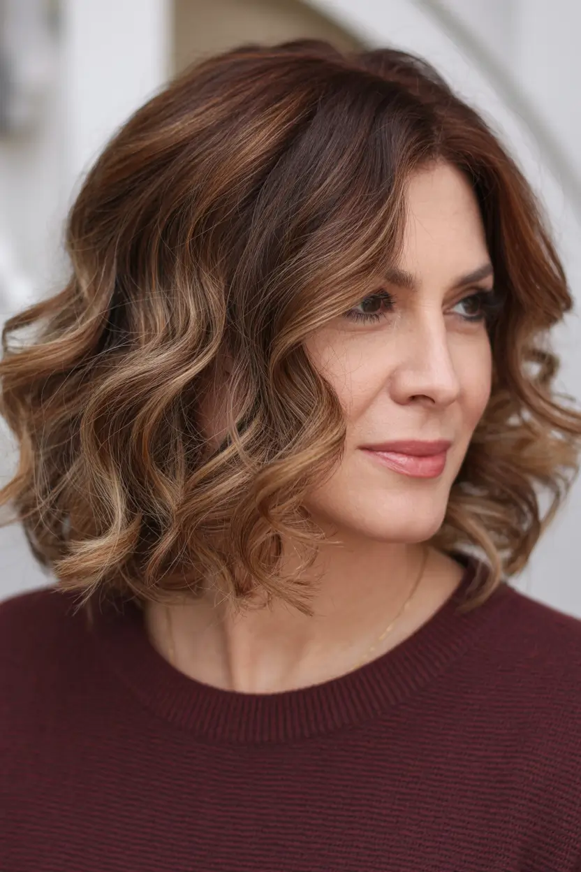 Winter 2025–2026 Haircuts and Colors for Women Over 50 Textured Brunette Bob