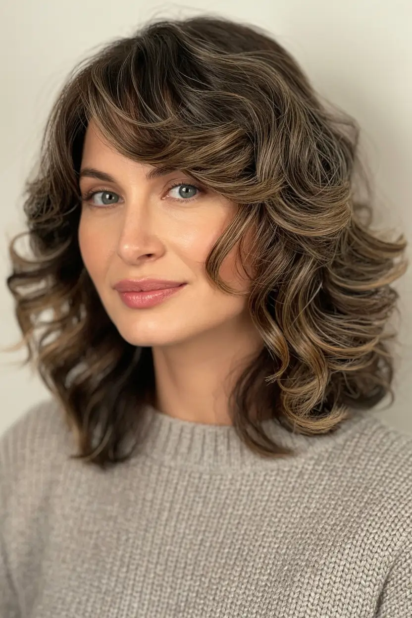 Winter 2025–2026 Haircuts and Colors for Women Over 50 Soft Curly Layers with Highlights