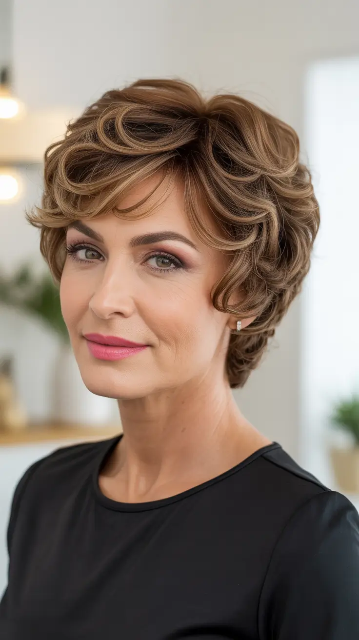 Winter 2025–2026 Haircuts and Colors for Women Over 50 Warm Chestnut Layers