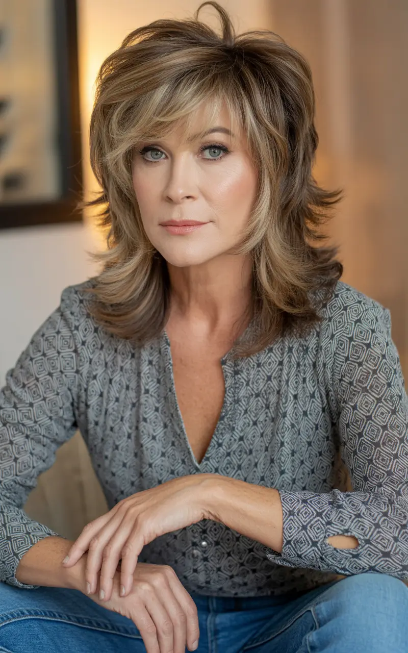 Winter 2025–2026 Haircuts and Colors for Women Over 50 Modern Shag Revival