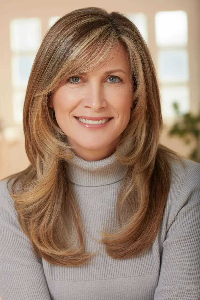 Winter 2025–2026 Haircuts and Colors for Women Over 50 Soft Layered Volume