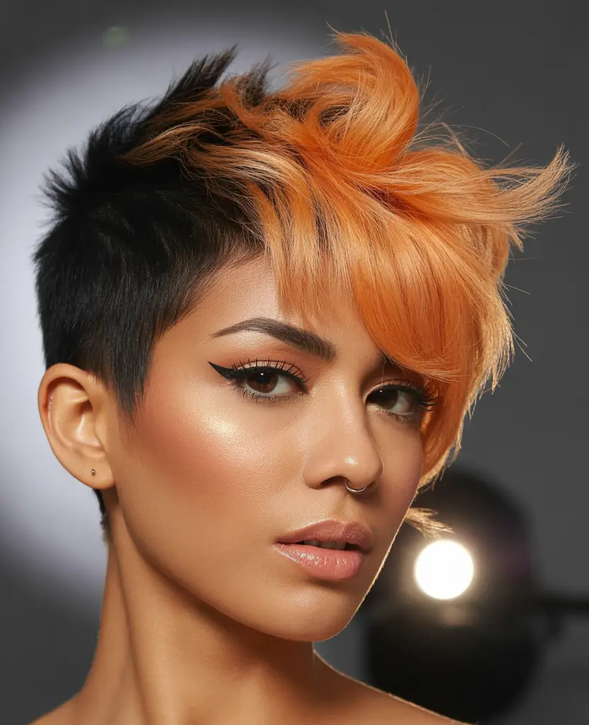 Winter 2025–2026 Hair Colors Trends Dark Skin Copper Pixie Drama