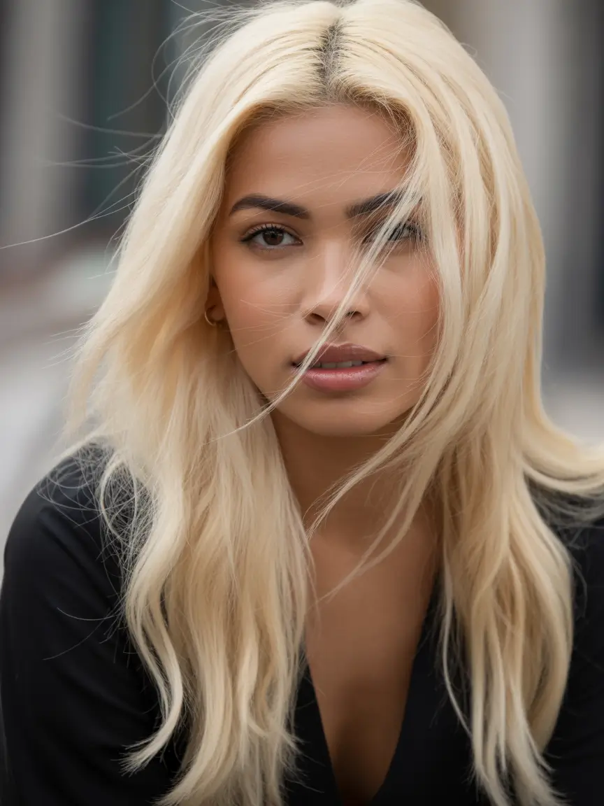 Winter 2025–2026 Hair Colors Trends Dark Skin Winter Platinum Flow