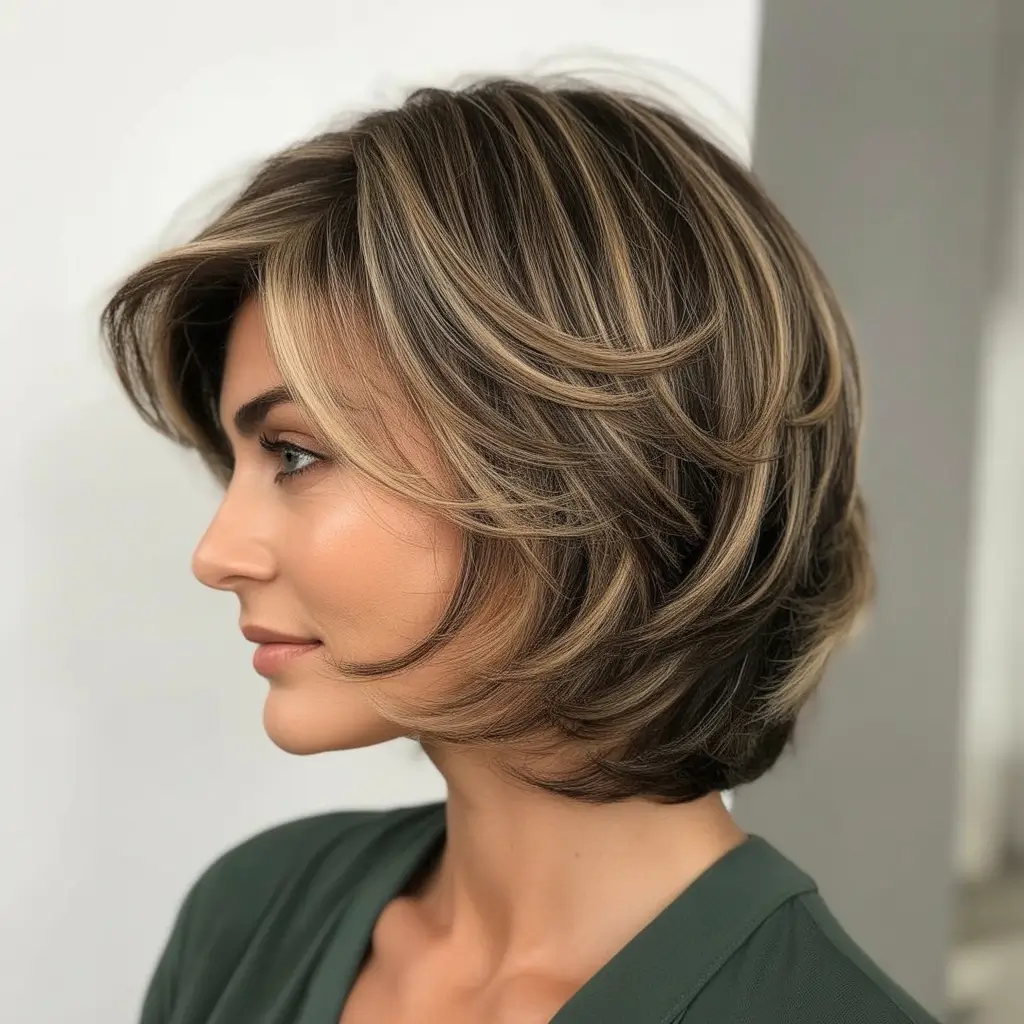 Winter 2025–2026 Haircuts and Colors for Women Over 40 Honey Blonde Layered Bob