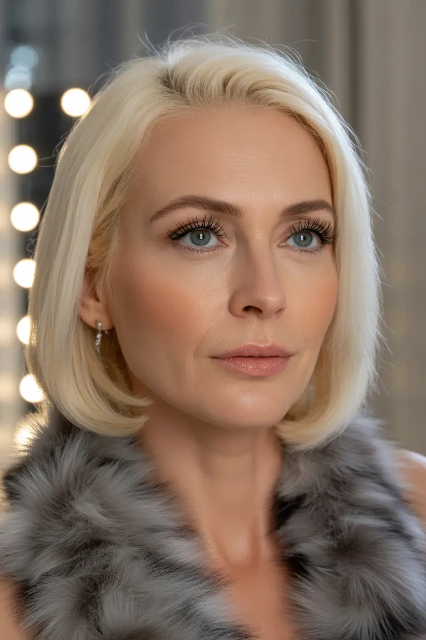 Winter 2025–2026 Haircuts and Colors for Women Over 40 Chic Sleek Blonde Bob