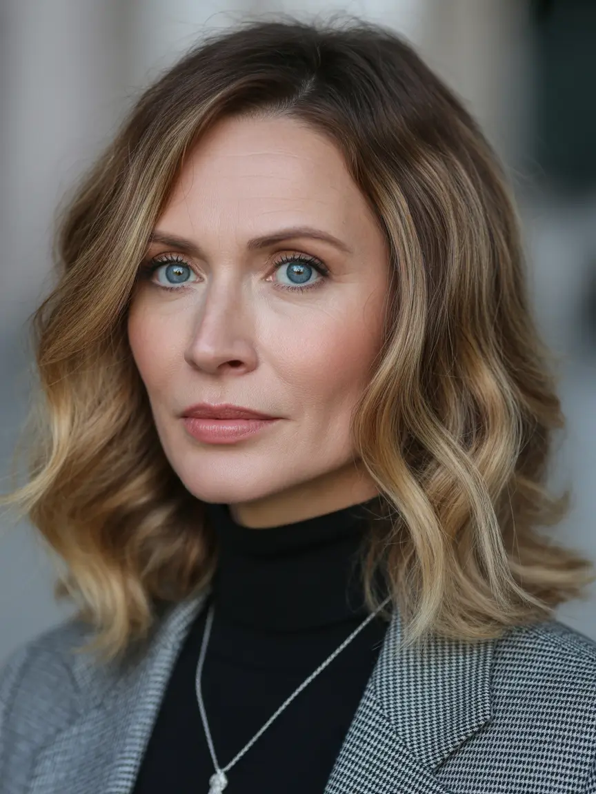 Winter 2025–2026 Haircuts and Colors for Women Over 40 Soft Shoulder-Length Waves