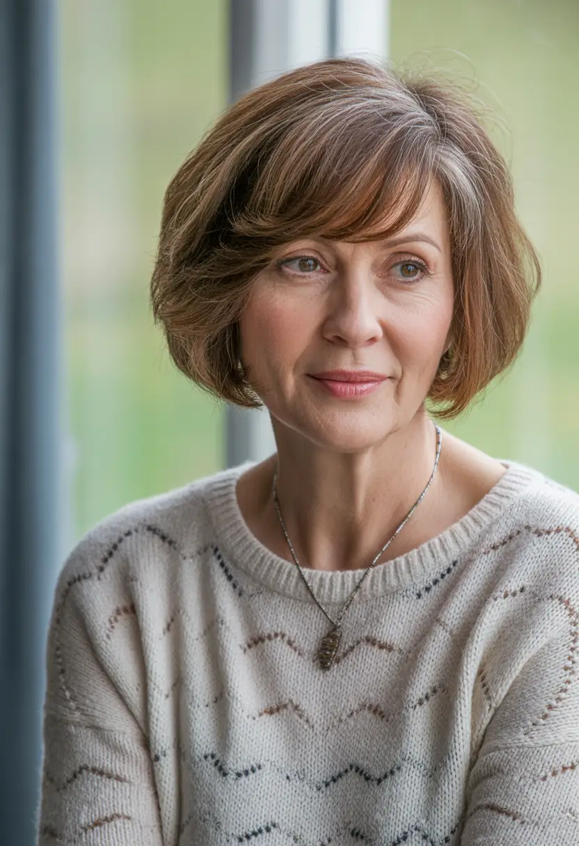 Winter 2025–2026 Haircuts and Colors for Women Over 60 Soft Brunette Layers