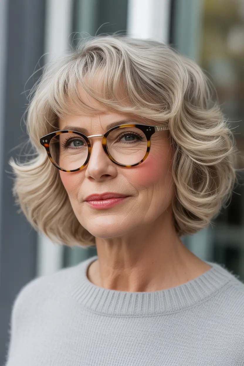 Winter 2025–2026 Haircuts and Colors for Women Over 60 Soft Layered Blonde Bob