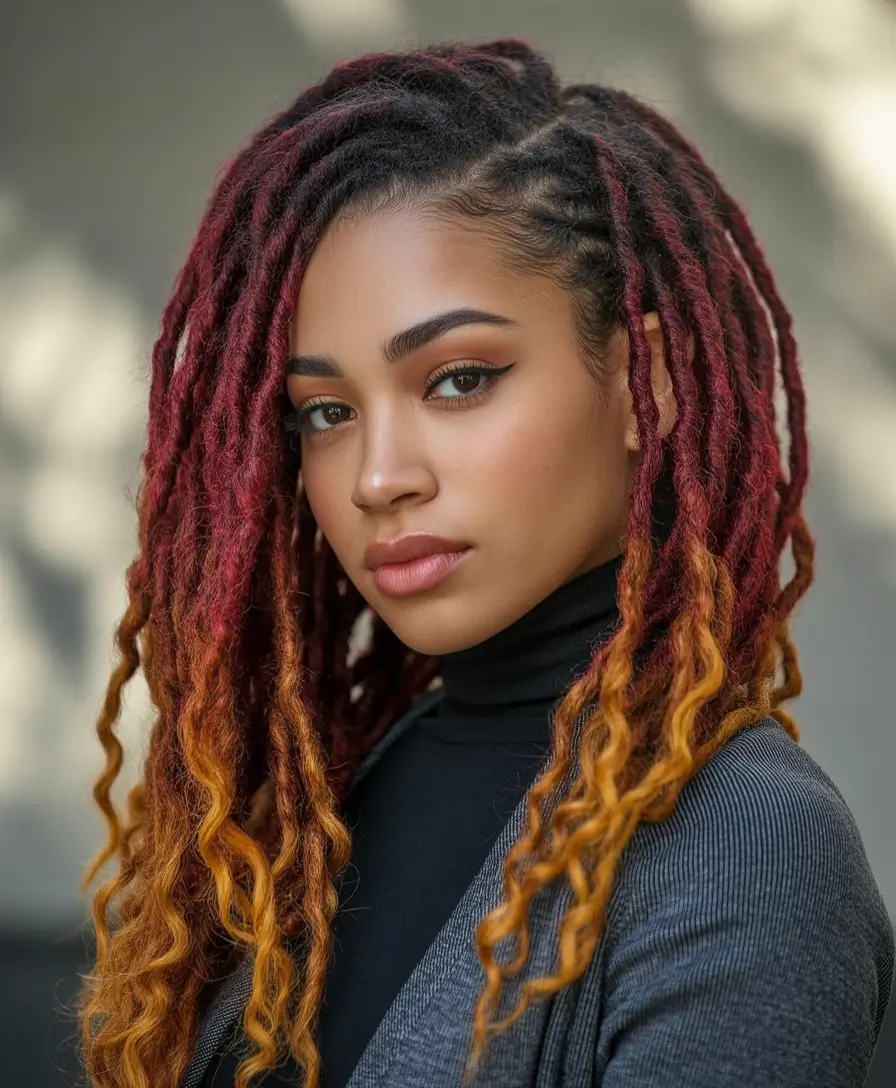 locs Fiery Red Ombre Locs
