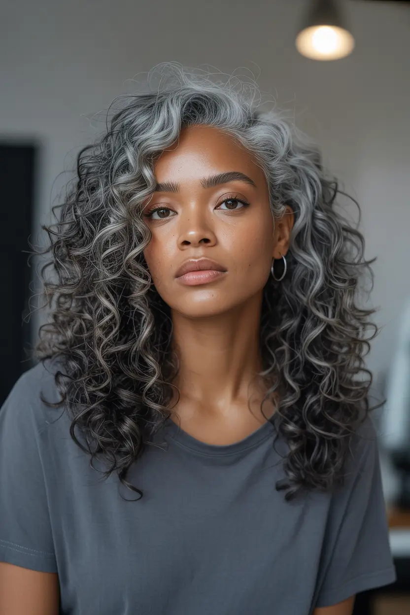 natural Silver-Toned Curls