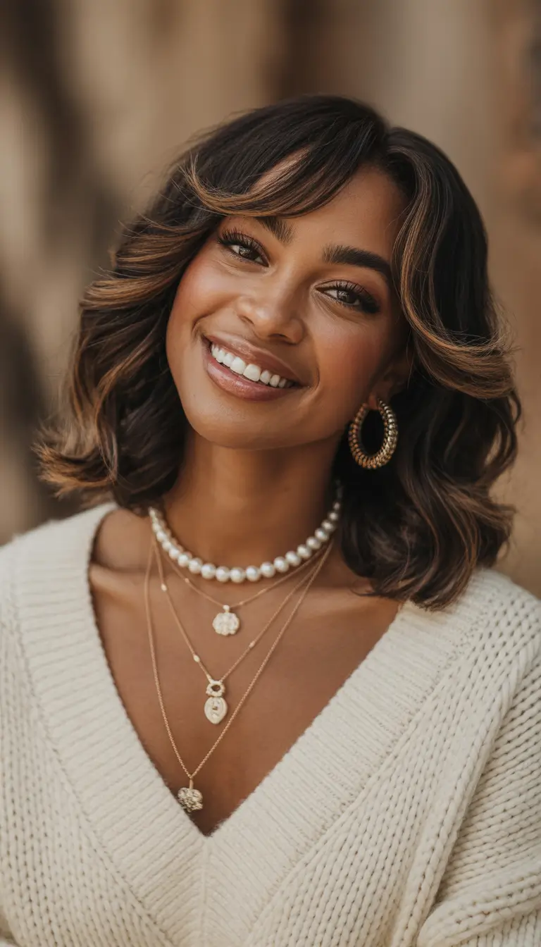 natural Soft Volume Waves with Golden Highlights