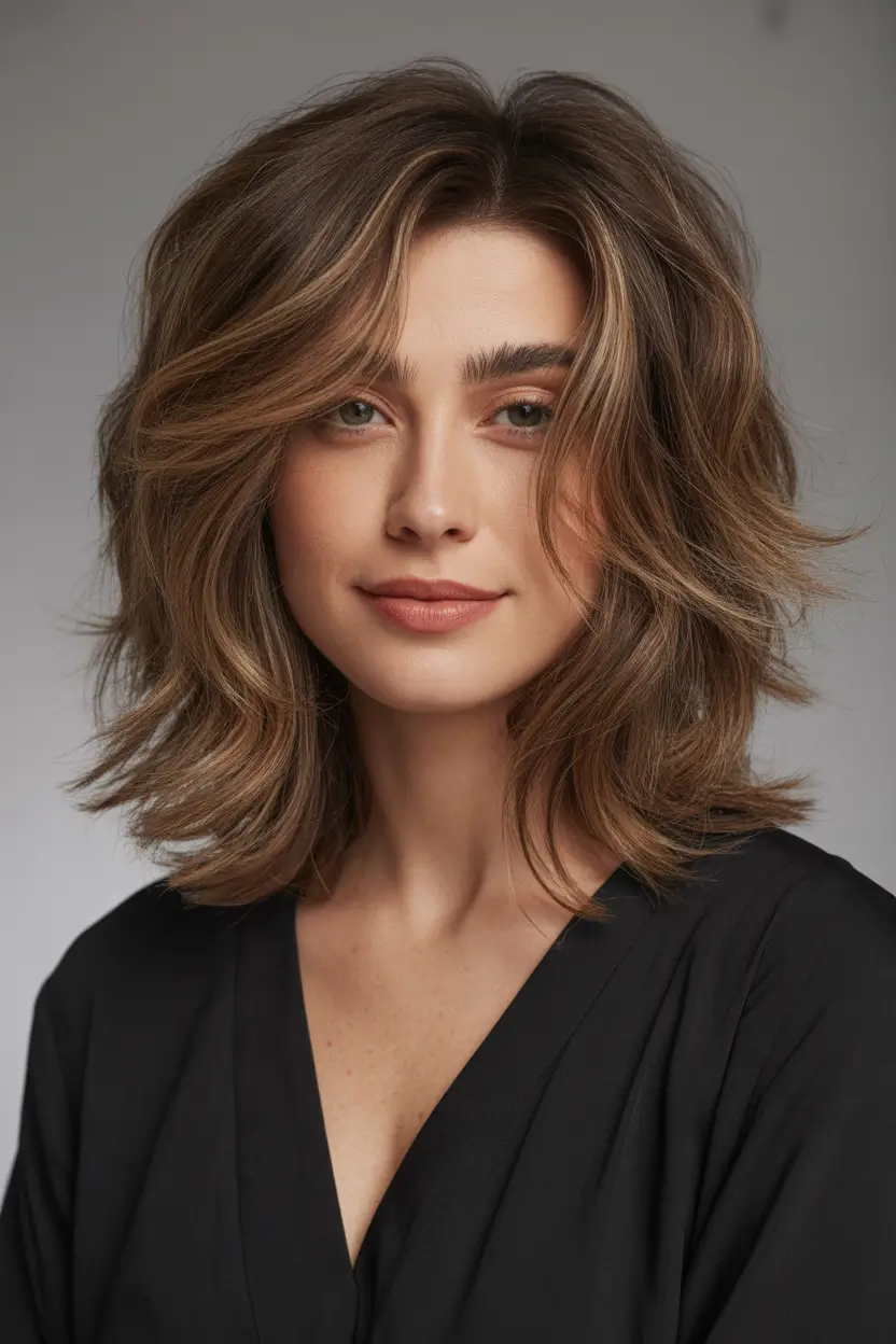 Winter 2025–2026 Medium Haircuts Bronde Waves with Lift