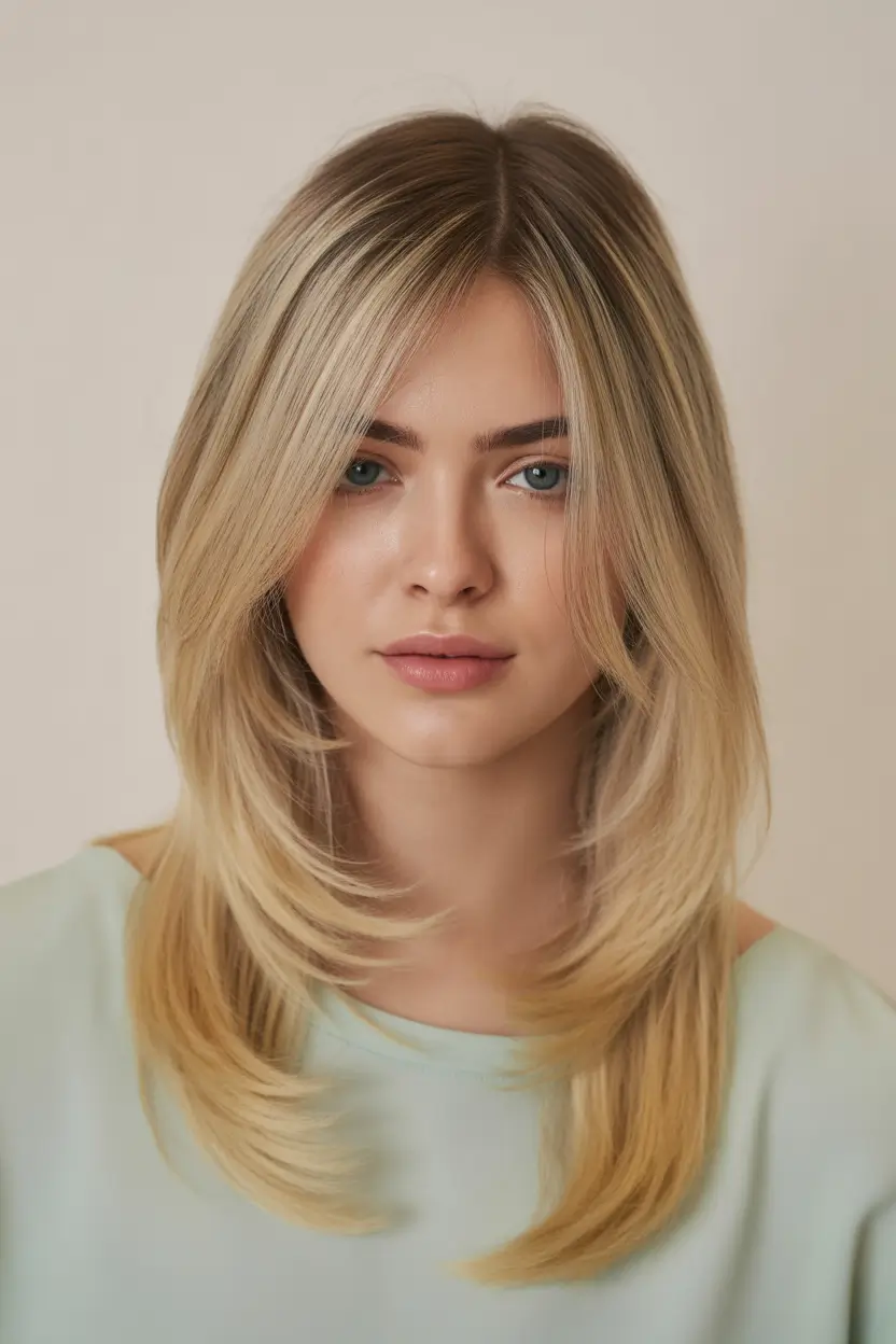 Winter 2025–2026 Medium Haircuts Feathered Blonde with Face-Framing Layers