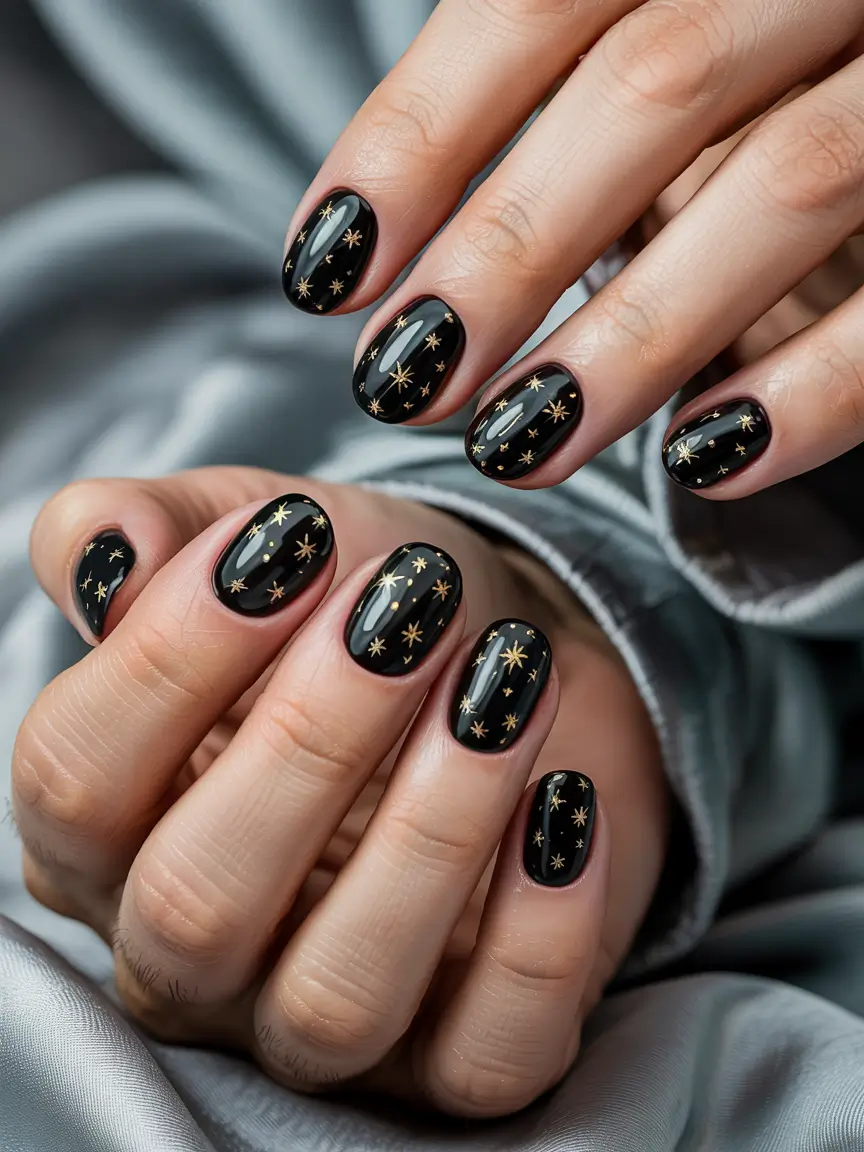 Winter 2025–2026 Nails Ideas Midnight Black Magic