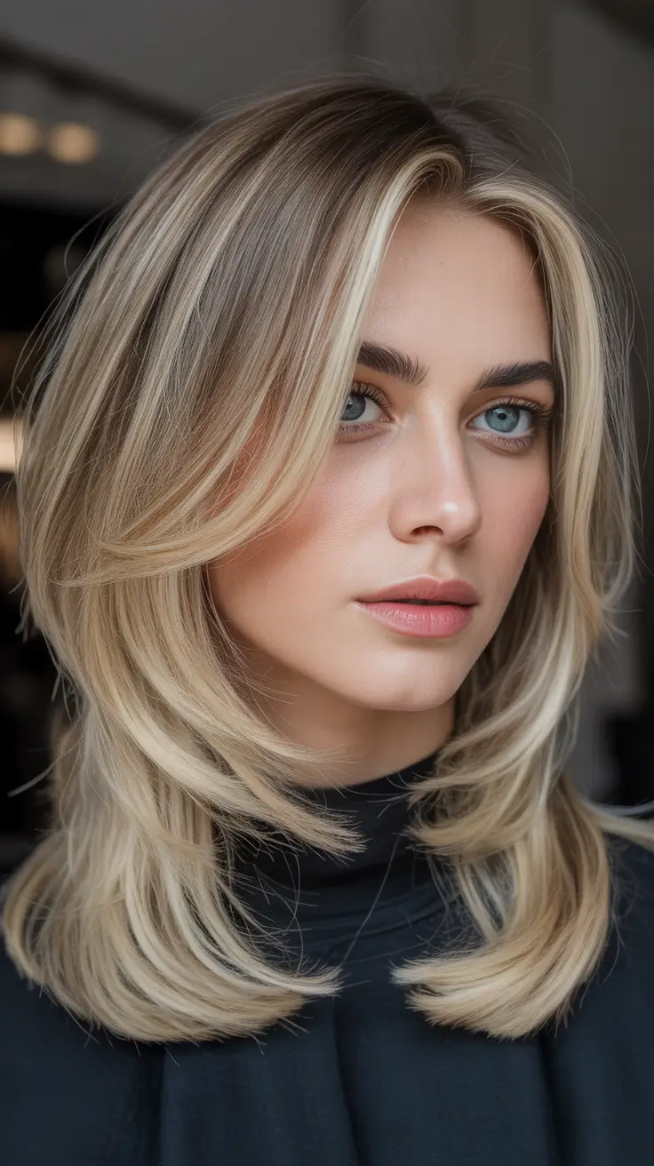 Winter 2025–2026 Trending Hair Colors Layered Blonde Dimension