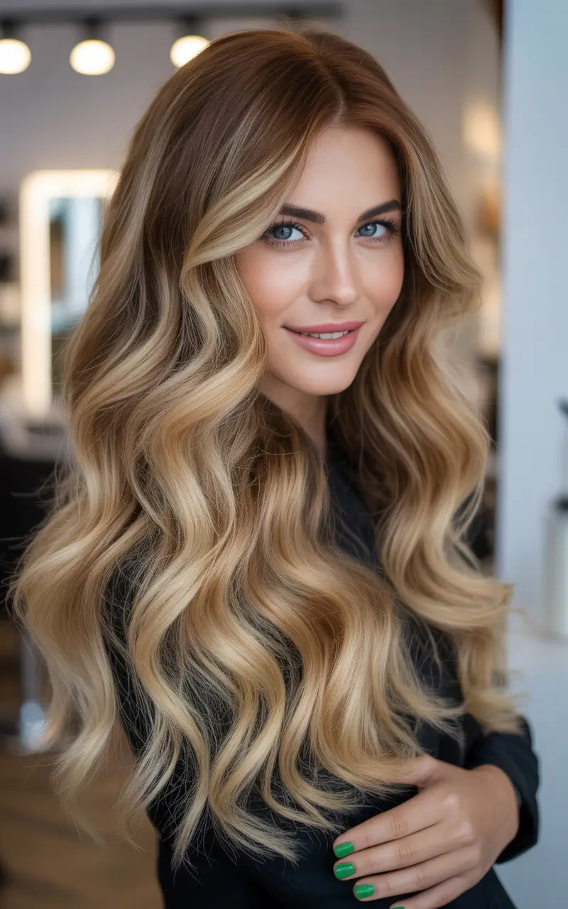 Winter 2025–2026 Trending Hair Colors Bronde Glamour Waves