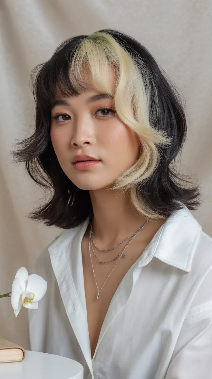 Winter 2025–2026 Trending Hair Colors Two-Toned Contrast Bob