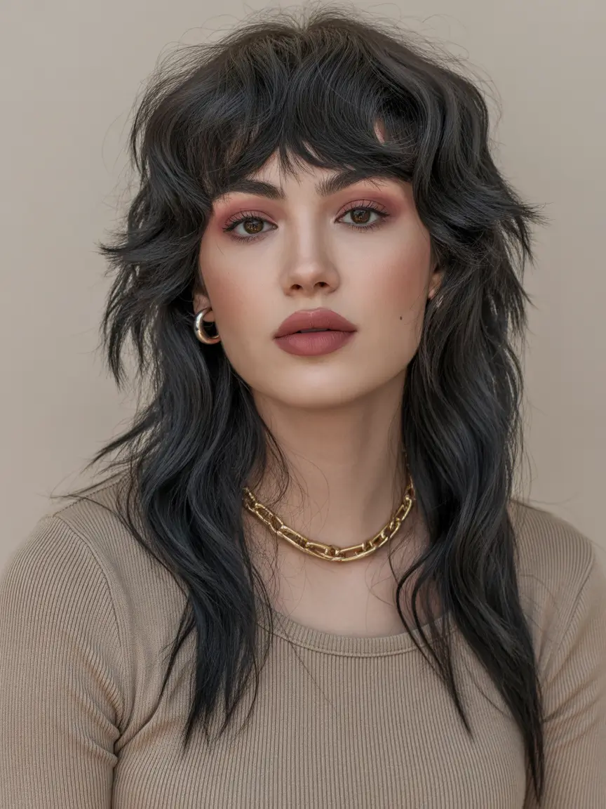 Winter 2025–2026 Trending Hair Colors Modern Textured Mullet
