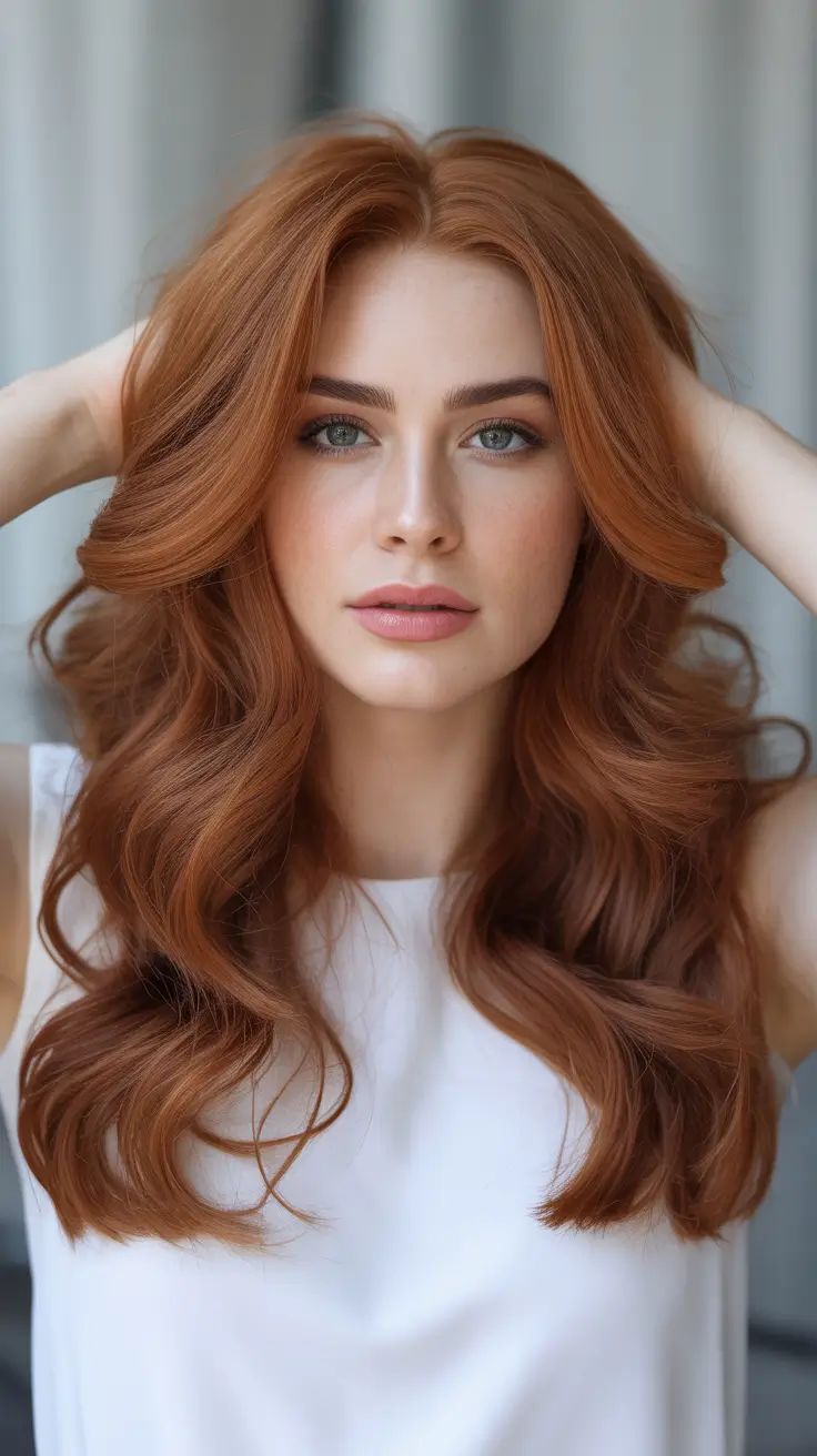 Winter 2025–2026 Trending Hair Colors Glossy Copper Shine