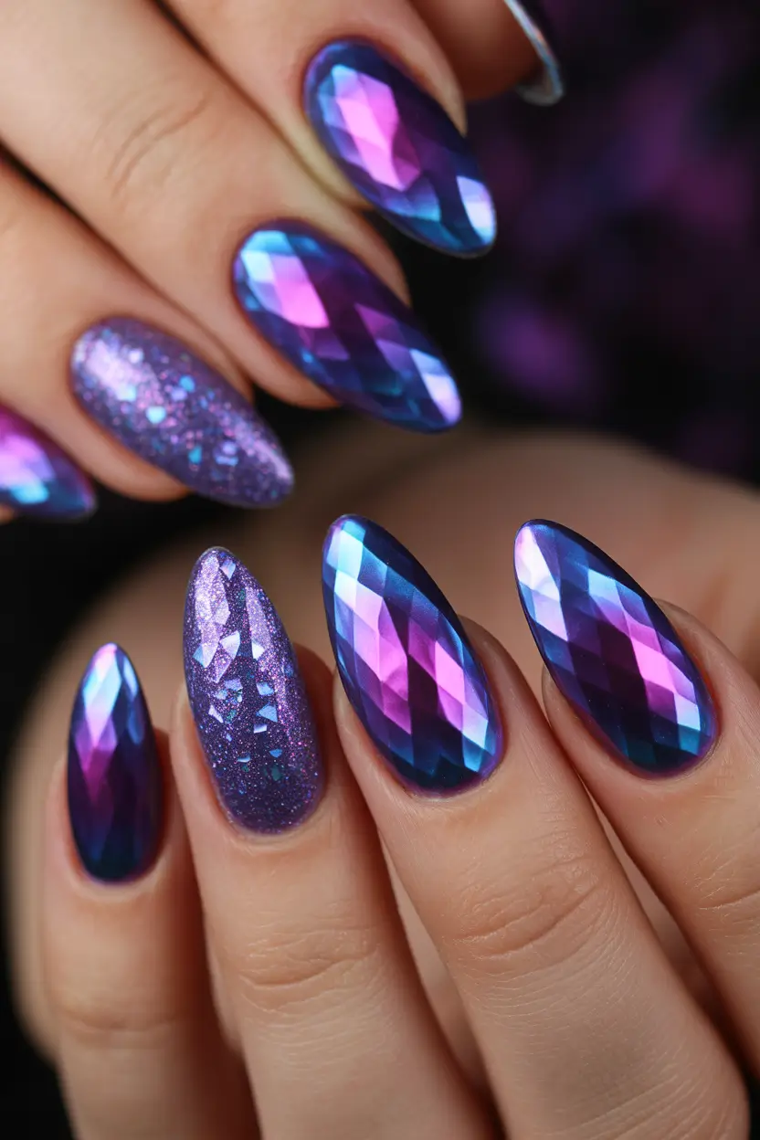 Winter-Gel-Nails-Ideas-2025-2026 Crystal-Aurora-Nails