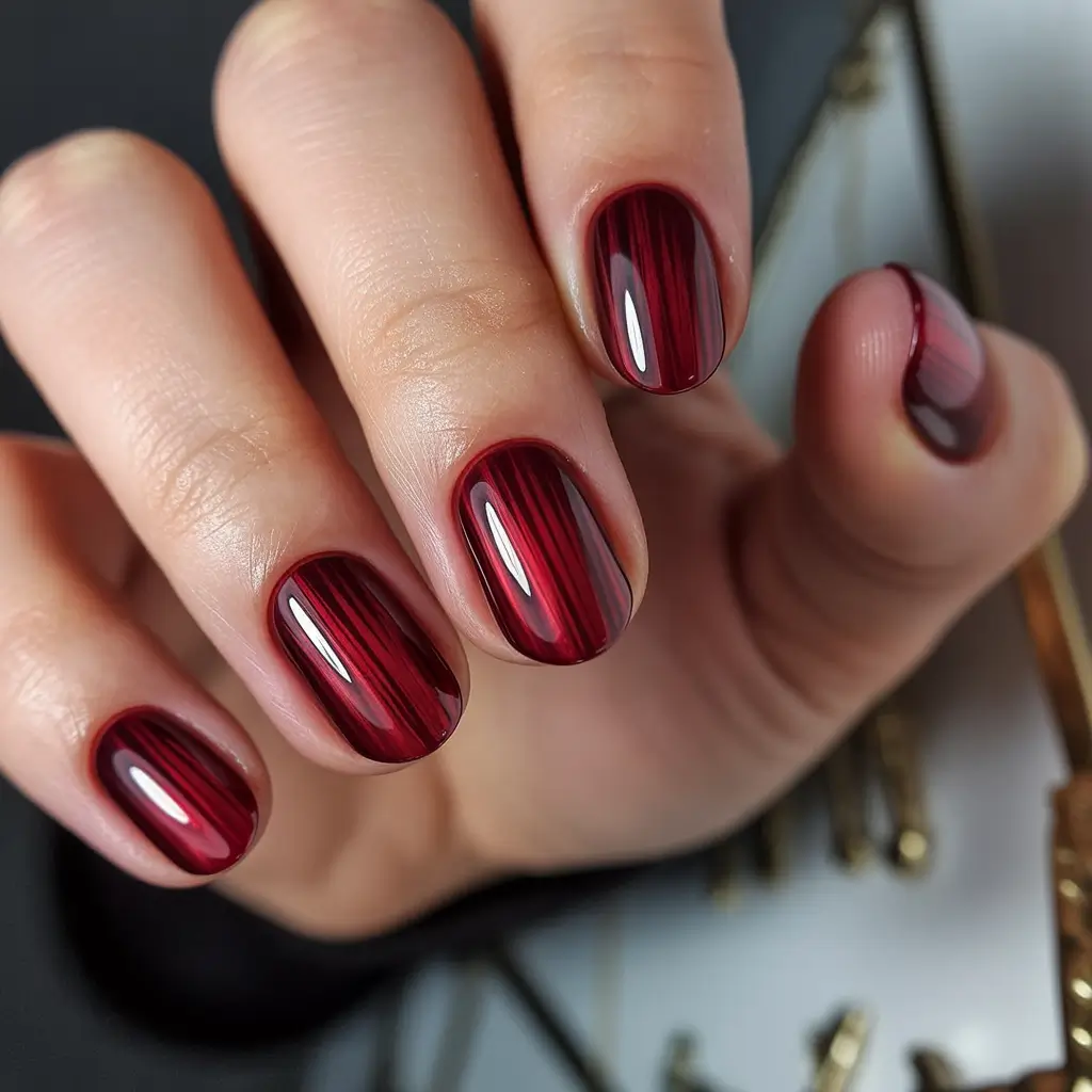 Winter-Gel-Nails-Ideas-2025-2026 Cherry-Glow