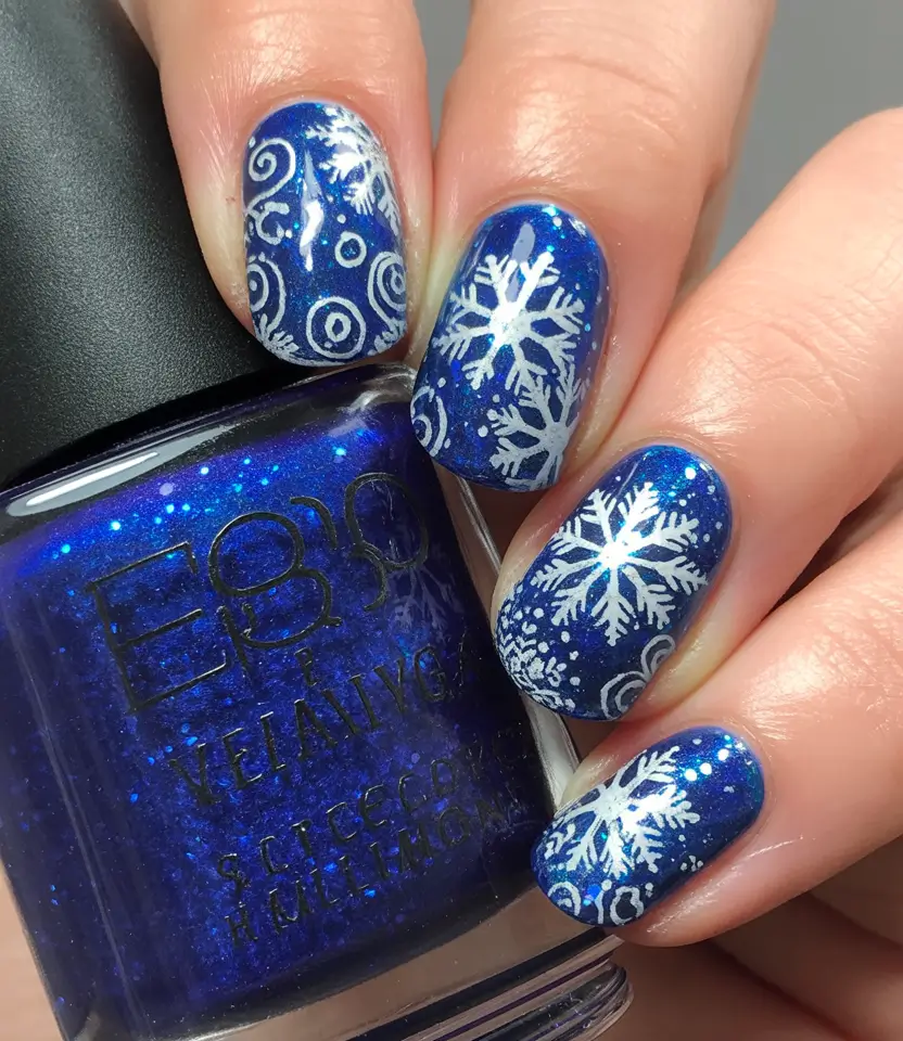 Winter-Gel-Nails-Ideas-2025-2026 Frost-Queen-Blue