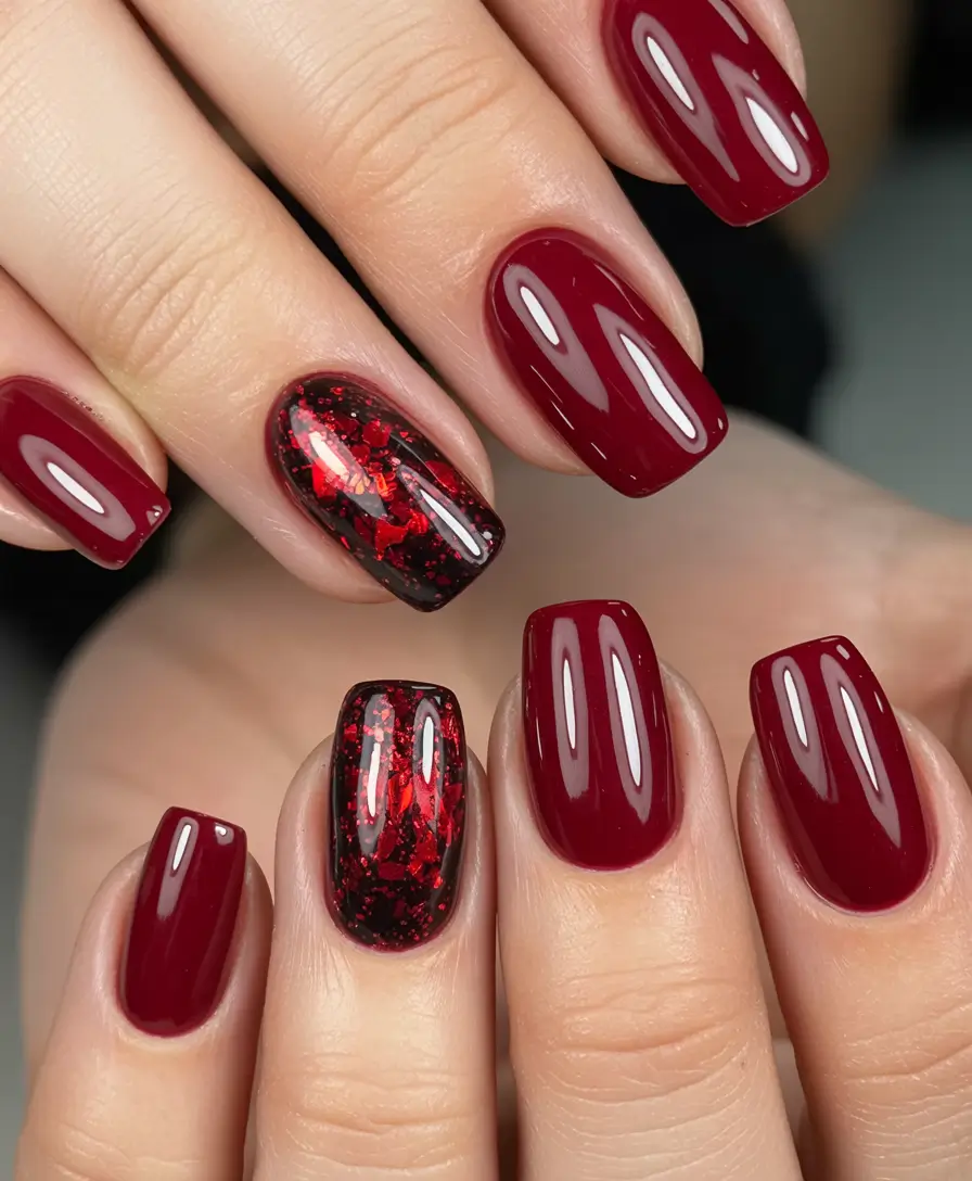 Winter-Gel-Nails-Ideas-2025-2026 Crimson-Luxe