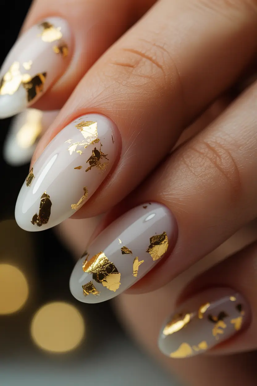 Winter-Gel-Nails-Ideas-2025-2026 Golden-Frost