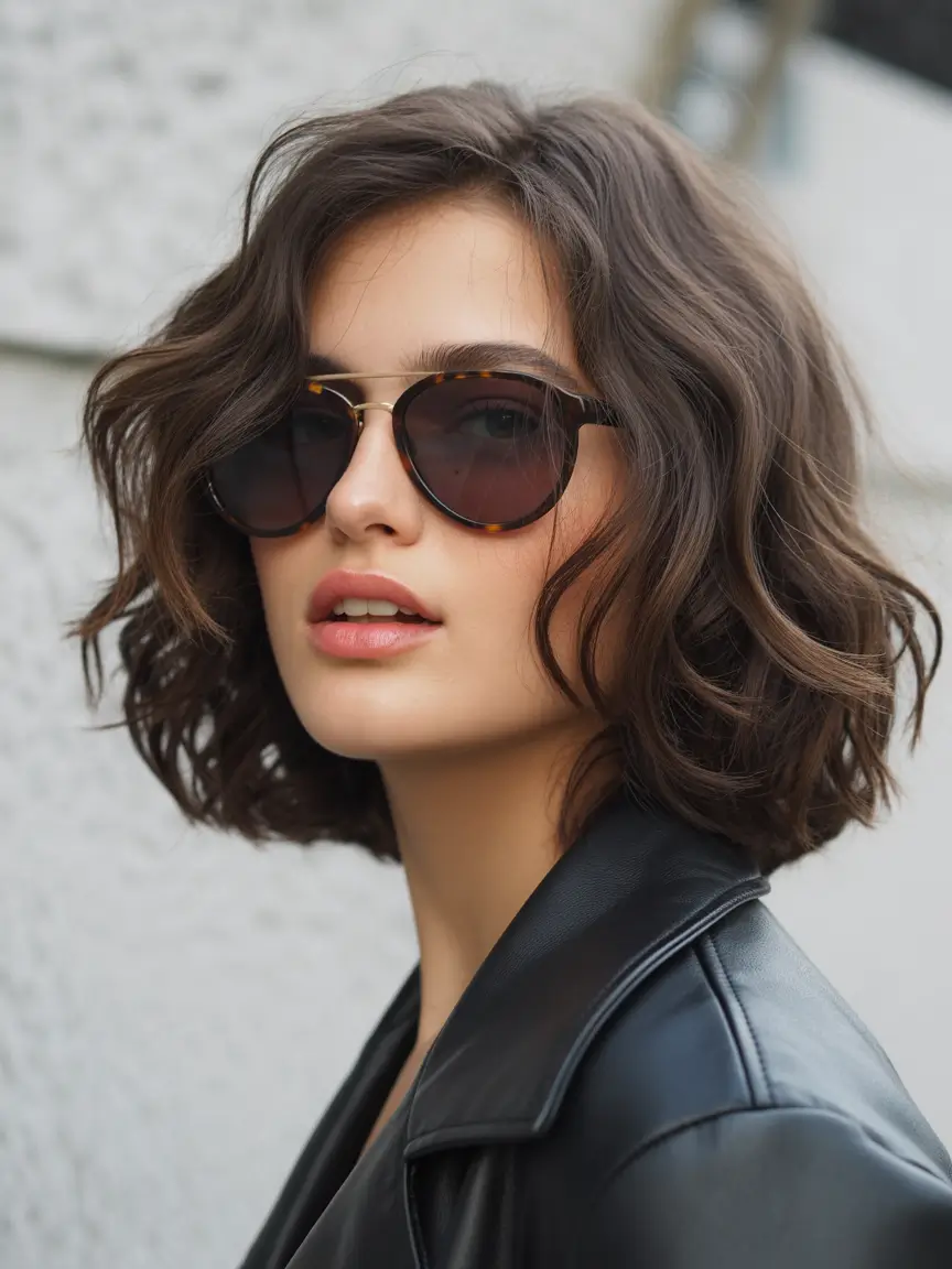 Winter Haircuts and Colors 2025–2026 Curly Chocolate Bob