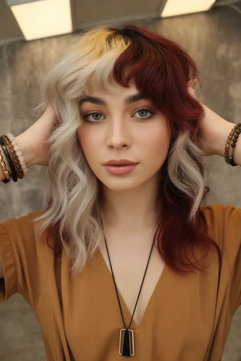 Winter Haircuts and Colors 2025–2026 Two-Tone Shag