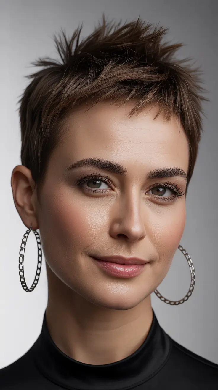 Winter Haircuts and Colors 2025–2026 Tousled Pixie