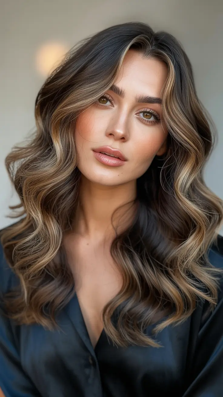 Winter Haircuts and Colors 2025–2026 Long Balayage Waves