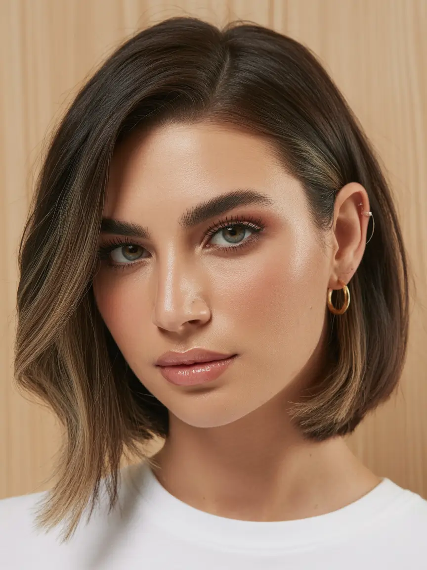 Winter Haircuts for Round Faces 2025–2026 Polished Mid-Length Bob