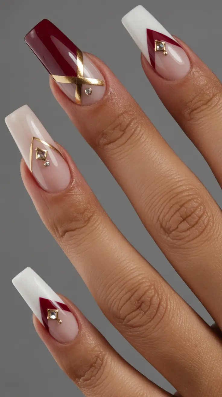 Almond acrylic Geometric Royal Glam