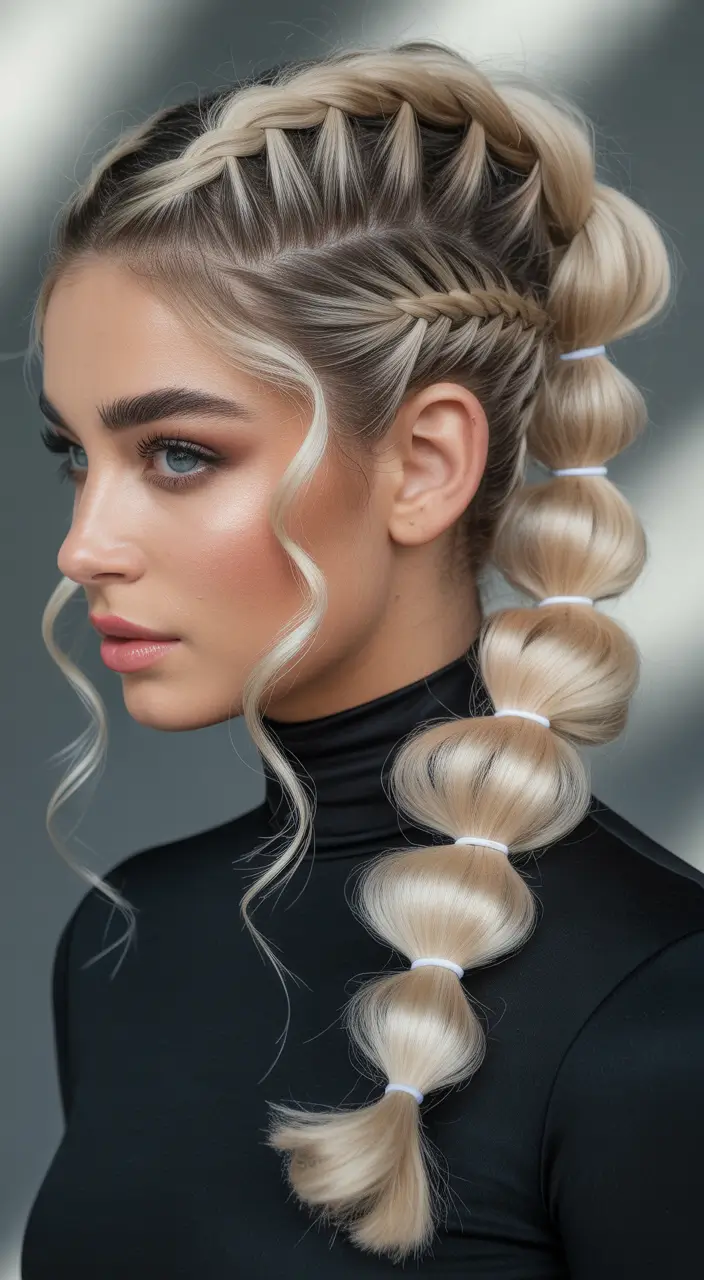 Women Hairstyles for Winter 2025–2026 Bubble Braid Statement