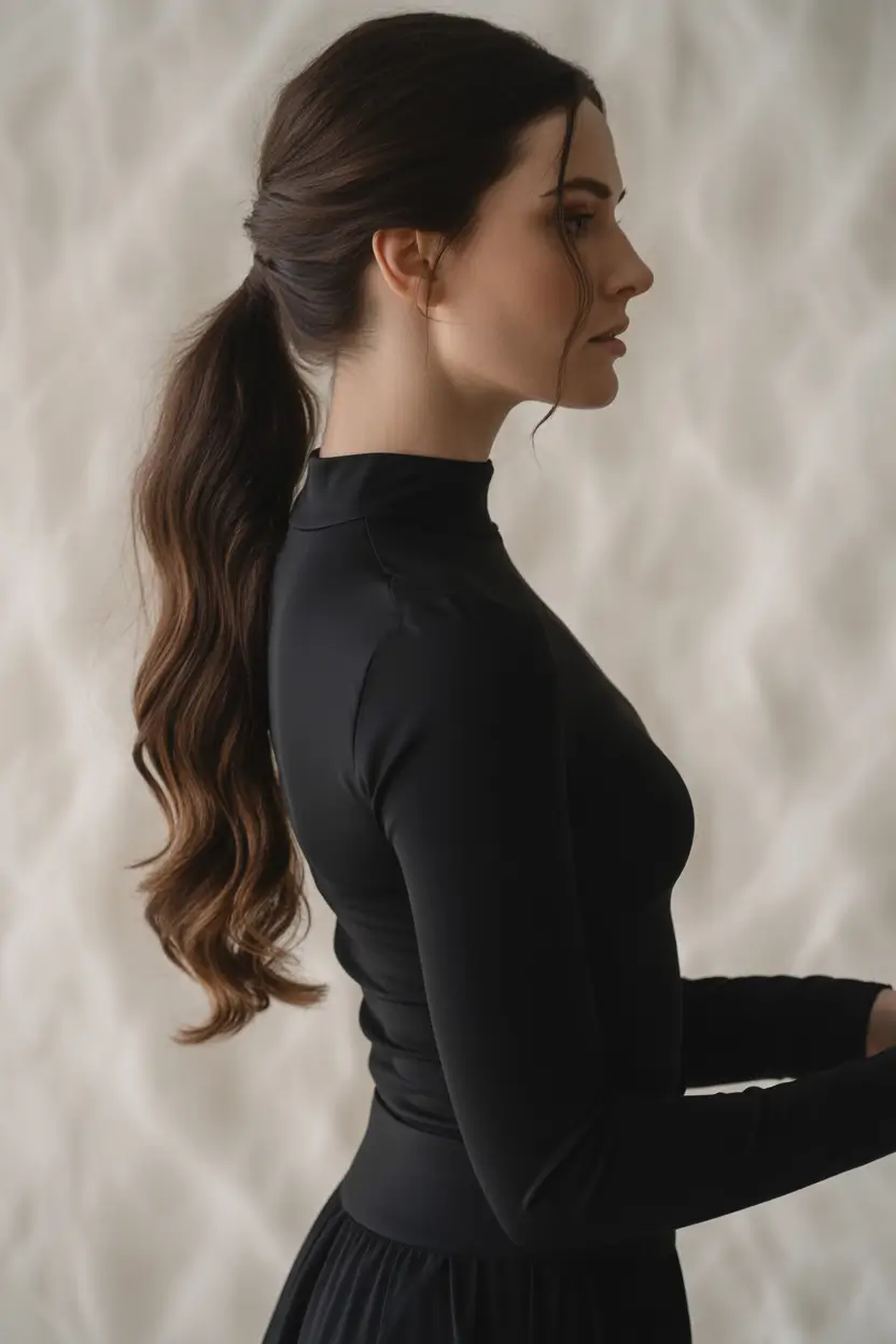 Women Hairstyles for Winter 2025–2026 Soft Wave Ponytail