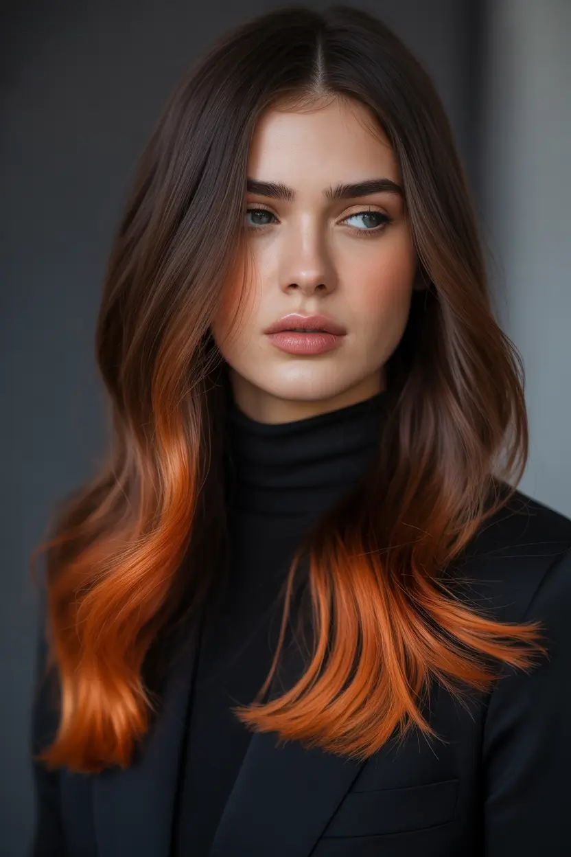 Balayage Hair Color Ideas 2026 — Molten Copper Ends