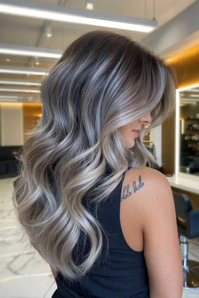 Balayage Hair Color Ideas 2026 — Silver Frost Balayage